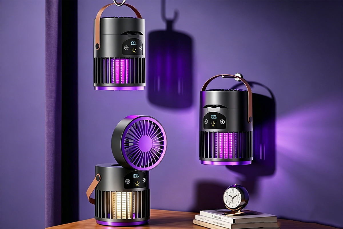 2-in-1 Fan Mosquito Killer Lamp Purple Light Trap Electric Zapper