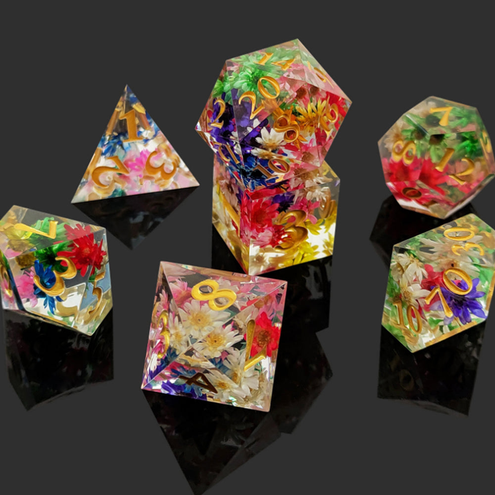 Enchanted Starlight 7 Dice Precision Edged Set for RPG DND Tabletop Game