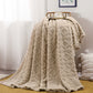 2Pcs Soft Warm Reversible Faux Long Plush Blanket