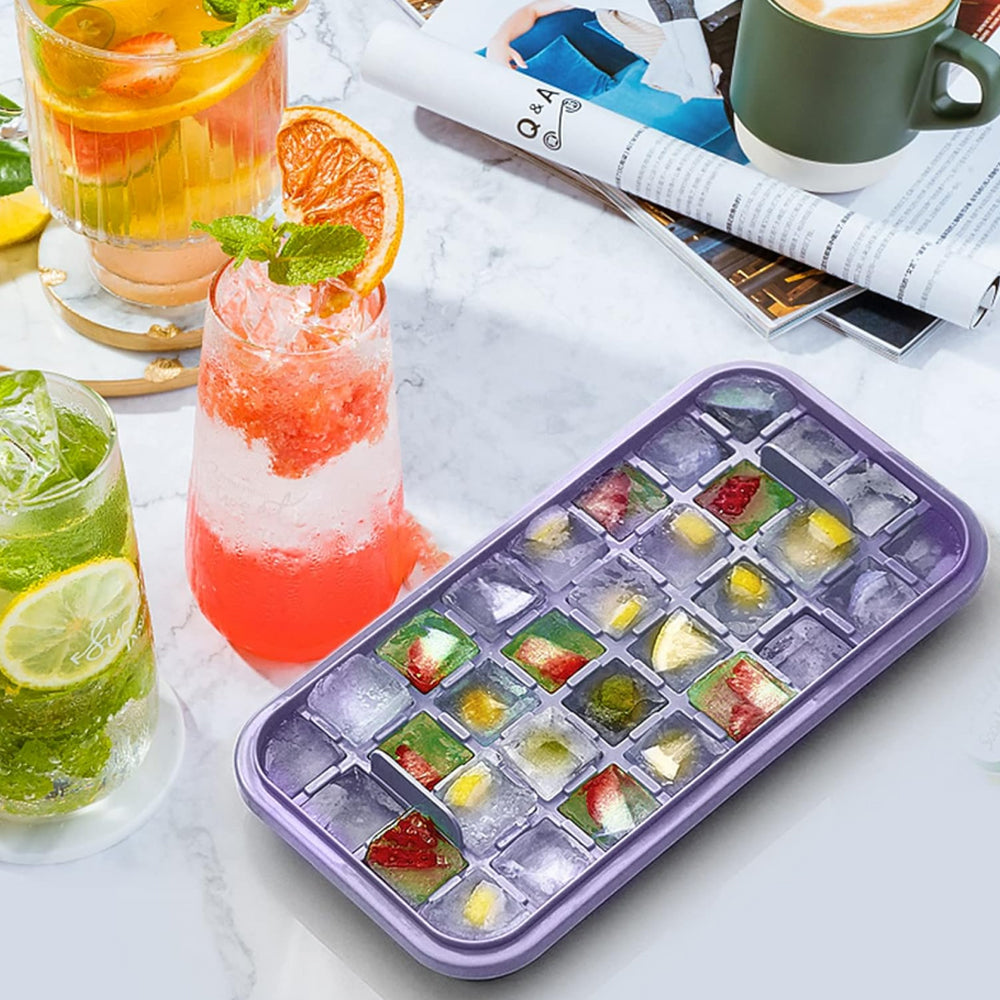 Ice Cube Tray with Lid and Bin for Freezer 64Pcs Ice Cube Mold