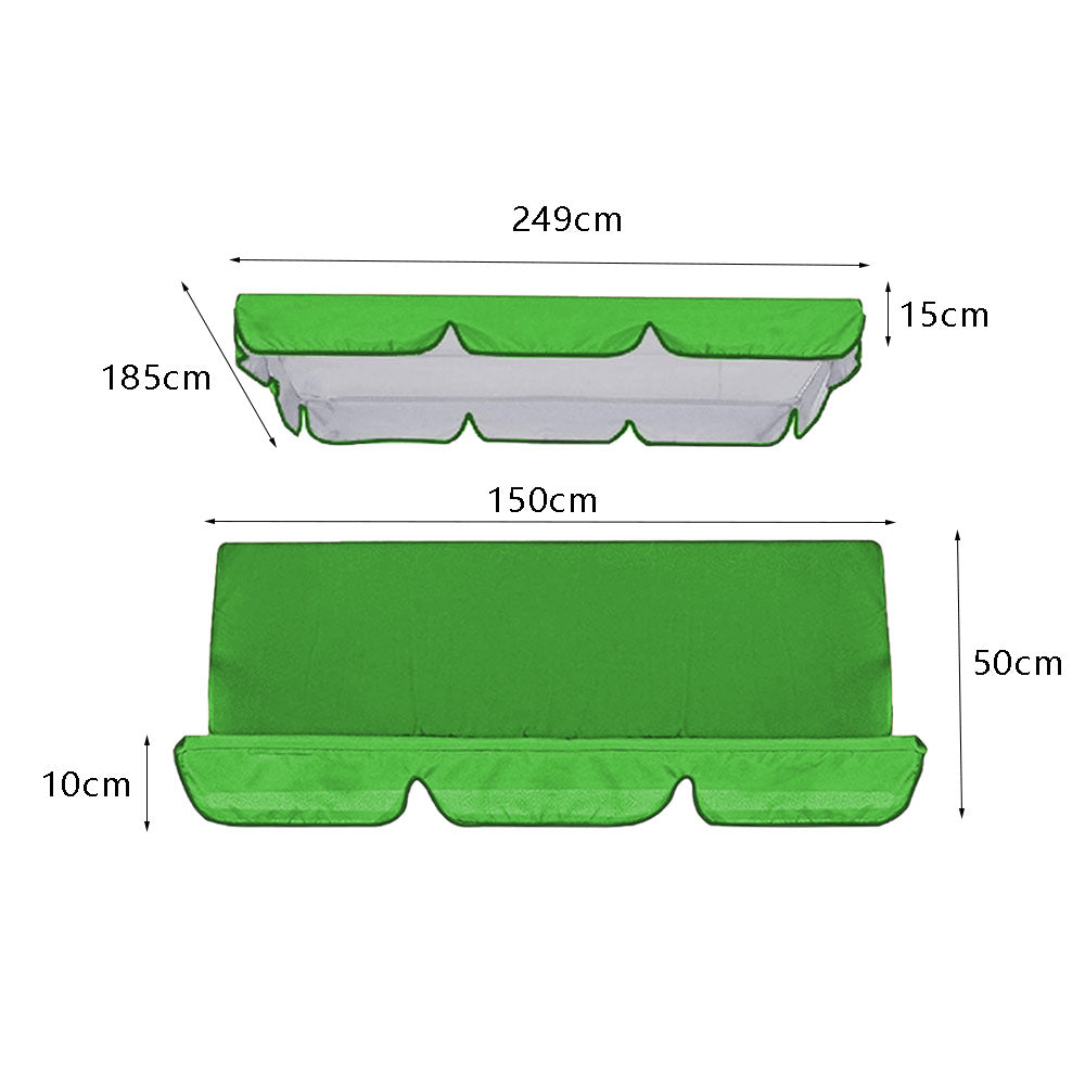 Durable Garden Swing Seat Canopy Replacement Waterproof Swing Top Cover Furniture-Green,XL