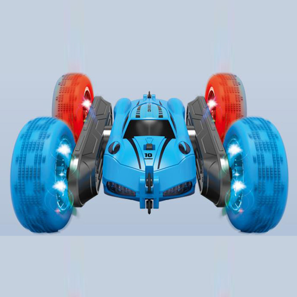 2.4 GHZ 4WD Double Sided RC Stunt Car 360 Degree Rotating Remote Control Crawler with Headlights