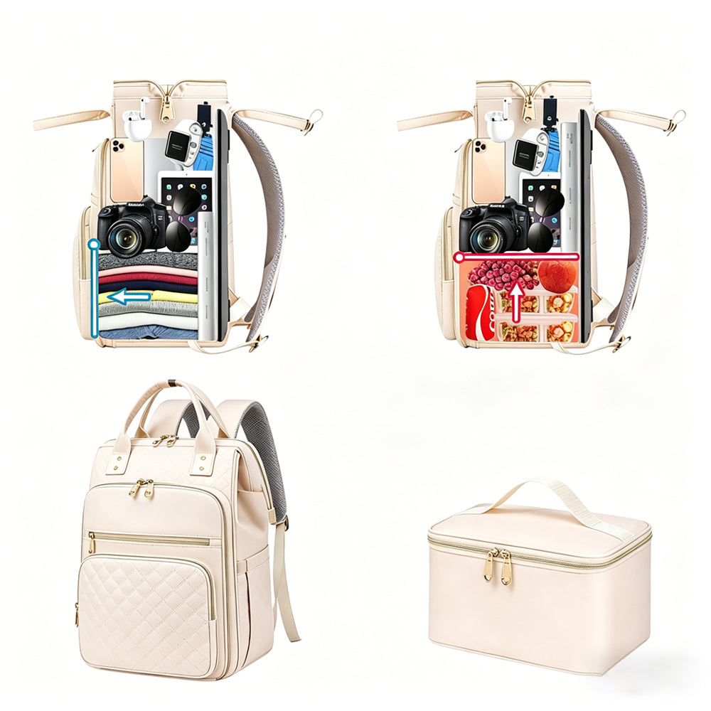 2-in-1 Lunch Backpack For Women Laptop Backpacks Travel Backpacks