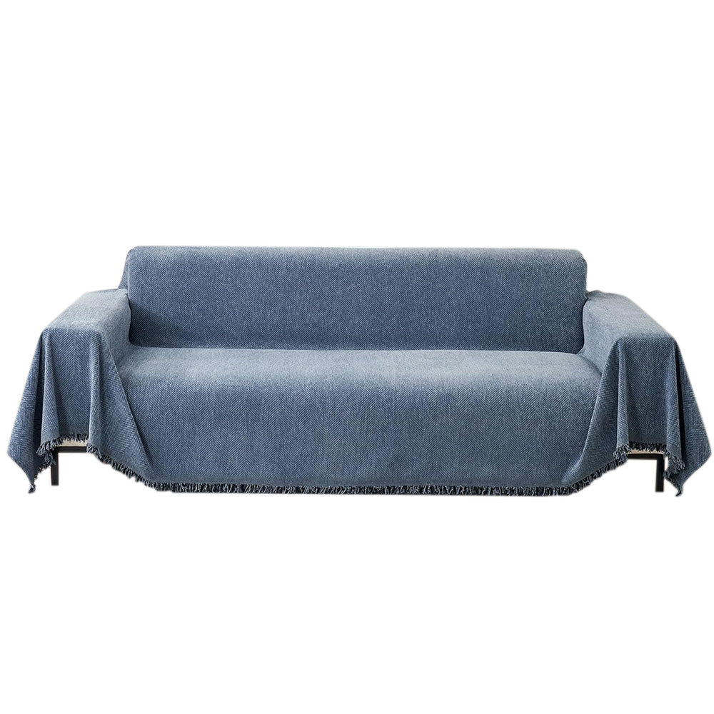 Sofa Throw Rug Cover Large Blanket for Couch Furniture Protector-Blue