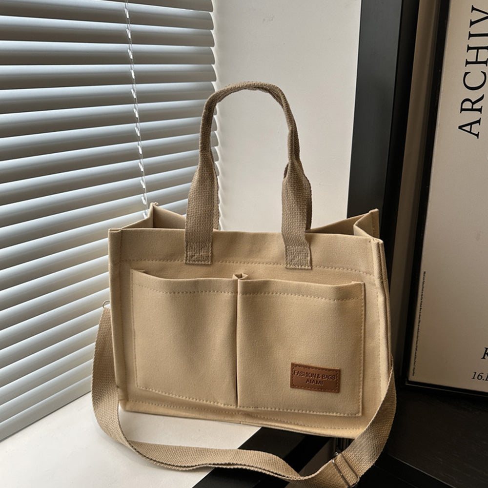 Large Canvas Tote Bag For Women With Compartments Crossbody Bag Purse Bag With Pockets
