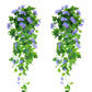 2Pcs Artificial Morning Glory Vine Hanging Plant for Wall Decor