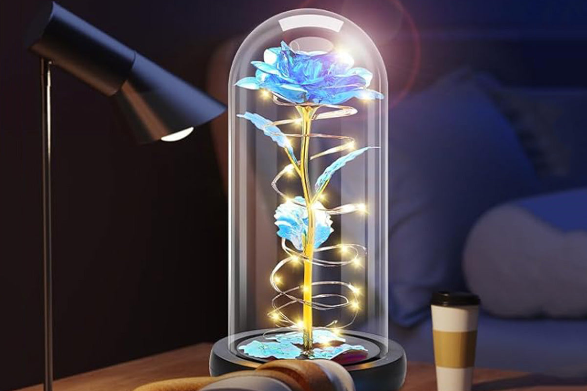 Eternal Rose Night Light in Glass Dome with LED