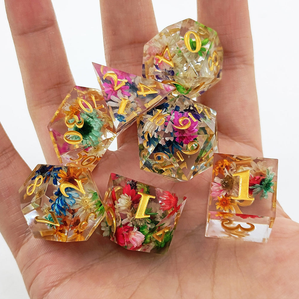 Enchanted Starlight 7 Dice Precision Edged Set for RPG DND Tabletop Game