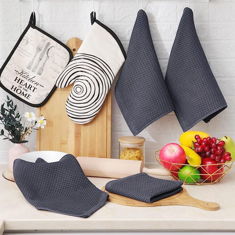 12Pcs Cotton Waffle Weave Kitchen Dish Cloths Ultra Soft Absorbent Dish Towels