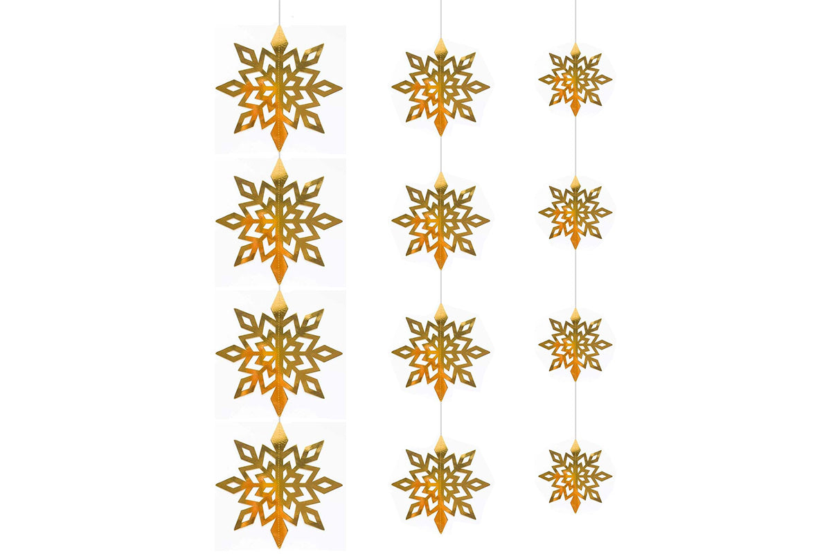 3D Paper Snowflake Hanging Decorations for Christmas Party
