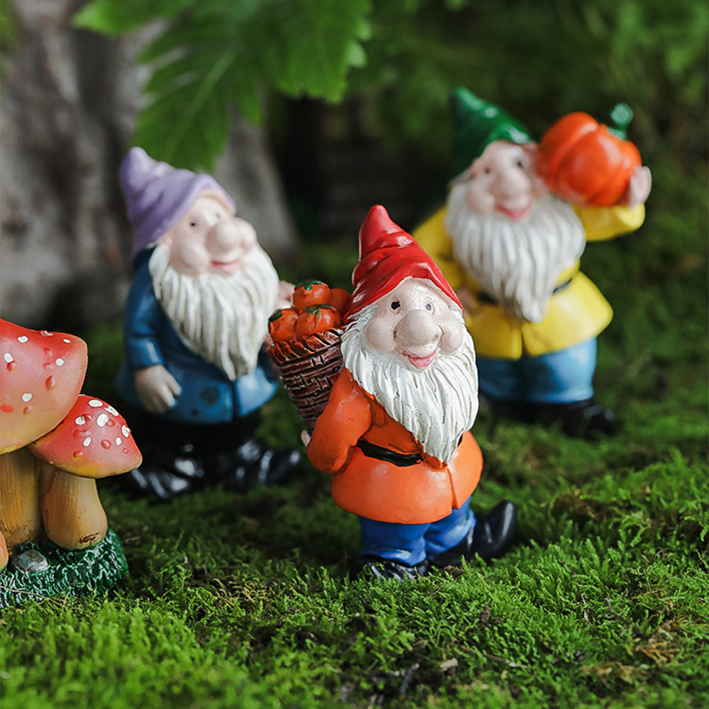 Mini Resin Dwarf Gnome Statue for Table and Garden Ornaments