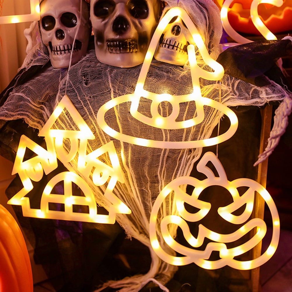Halloween Window LED Light with Suction Cup Battery Operated-Pumpkin