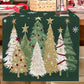 Christmas Table Runner Xmas Trees Tablecloth Cover For Kitchen Dinner Party