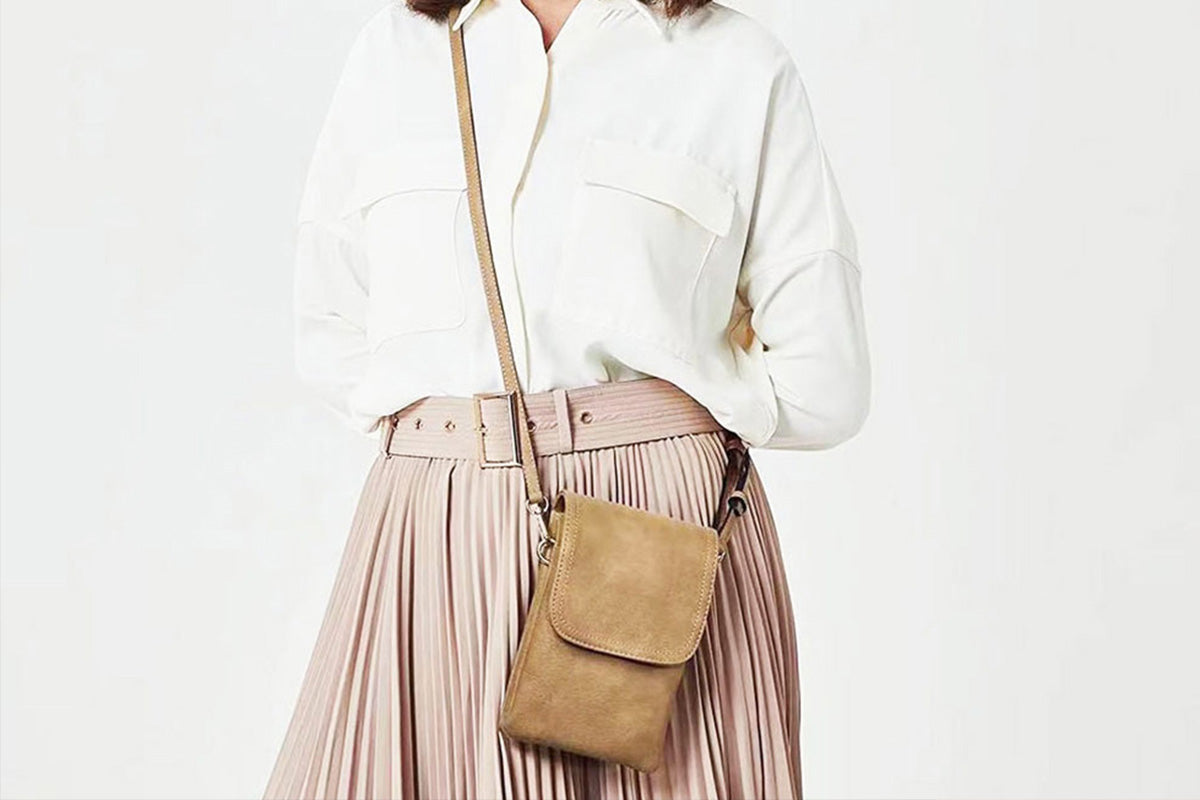PU Leather Women Crossbody Bag Adjustable Strap Small Cell Phone Purse
