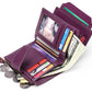 Genuine Leather Women's Wallet Short RFID Blocking Purse with Zipper