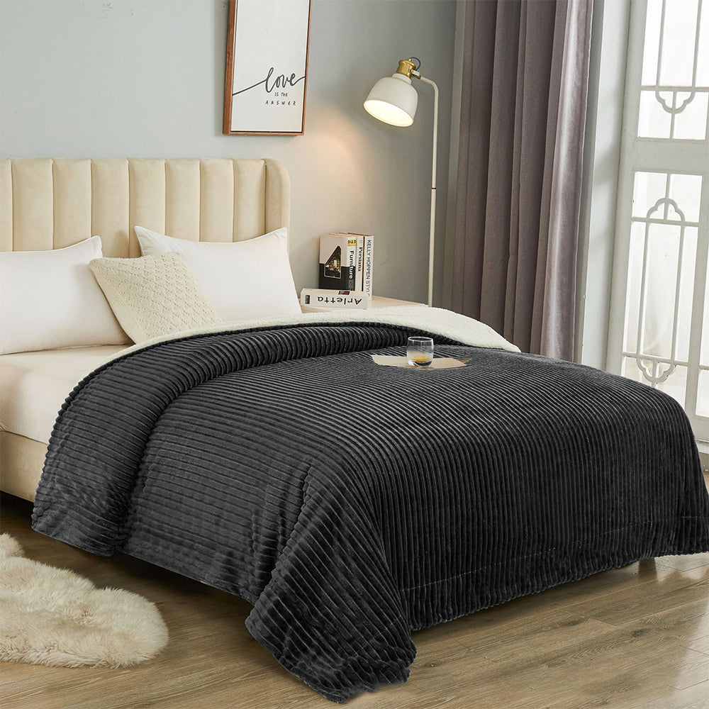 Reversible Faux Plush Blanket