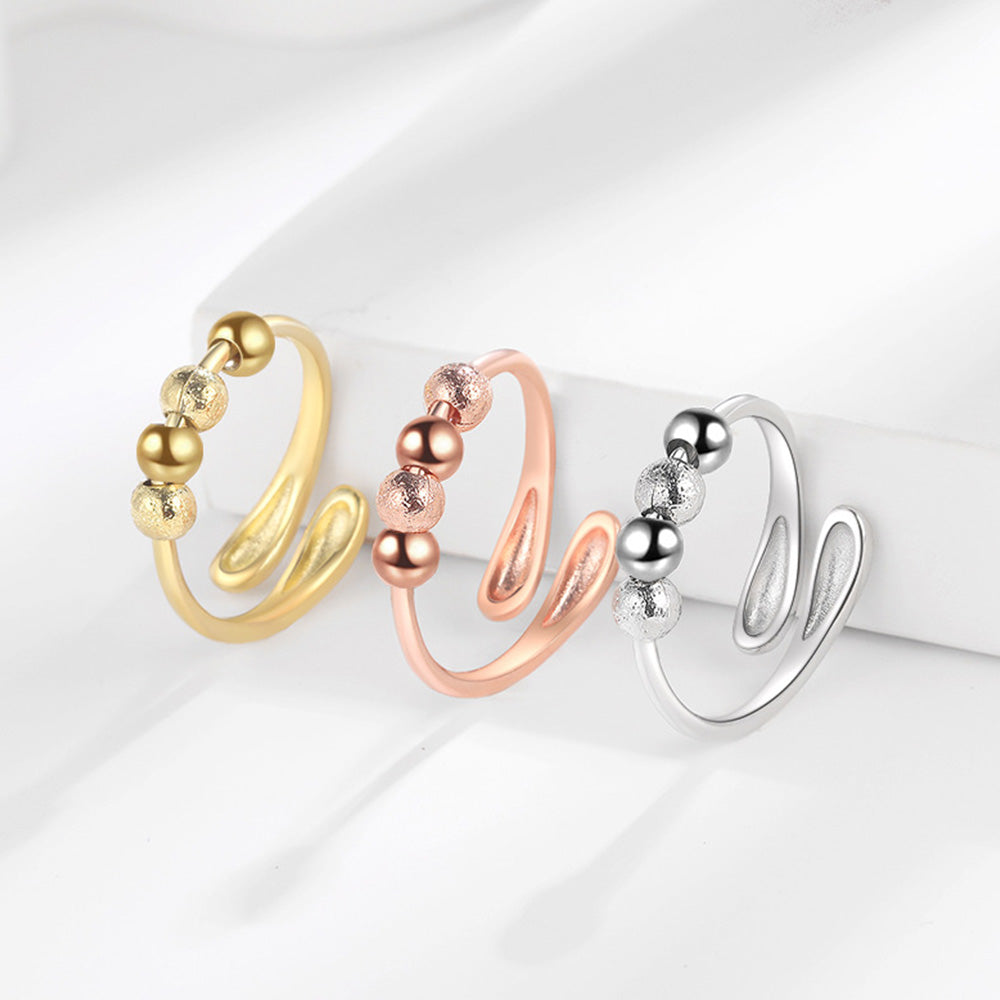 2Pcs Anxiety Relief Adjustable Fidget Spinner Rings