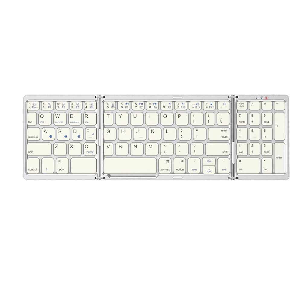 Foldable Bluetooth Keyboard Wireless Portable Keyboard with Numeric Keypad