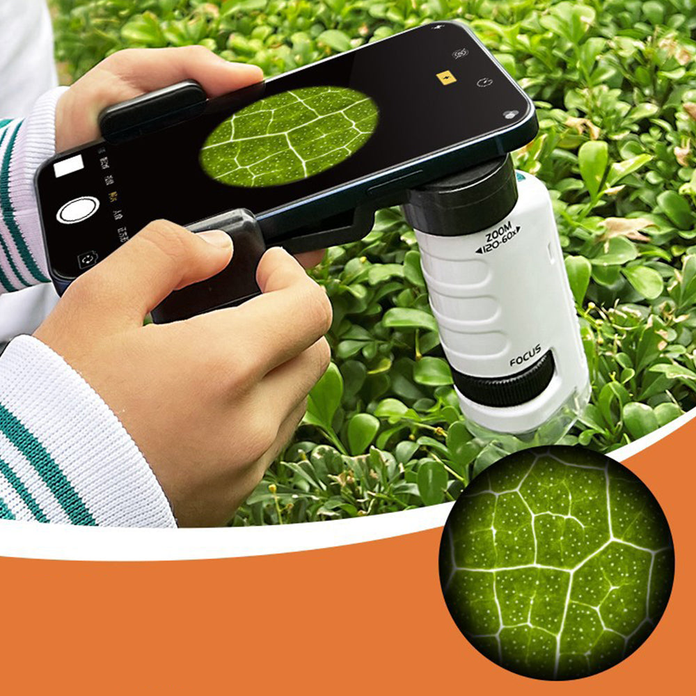 Portable Pocket Microscope Science Educational Toy with 12 Microscope Slides