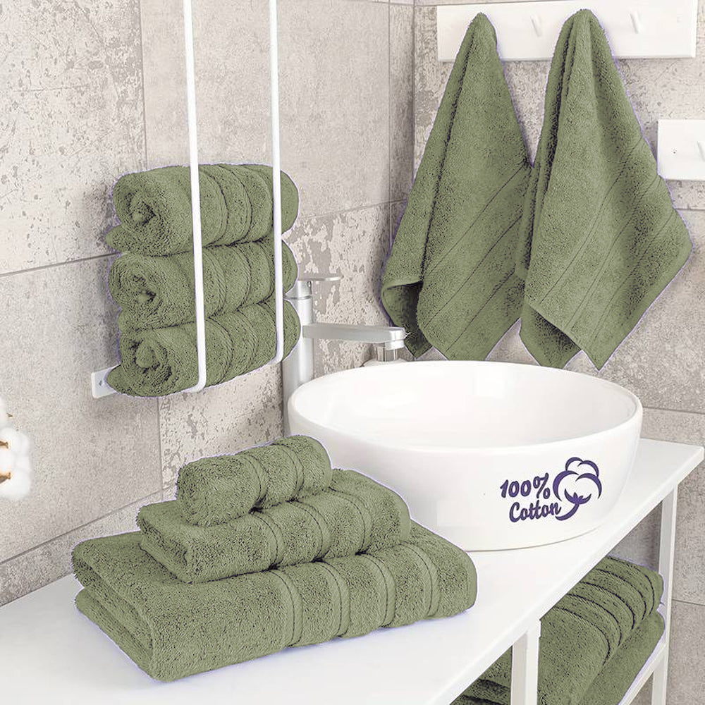 6-Piece Set Pure Cotton Soft Absorbent Bath Towels for Bathroom