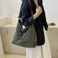 Large Capacity Corduroy Tote Bag with Adjustable Strap for Women