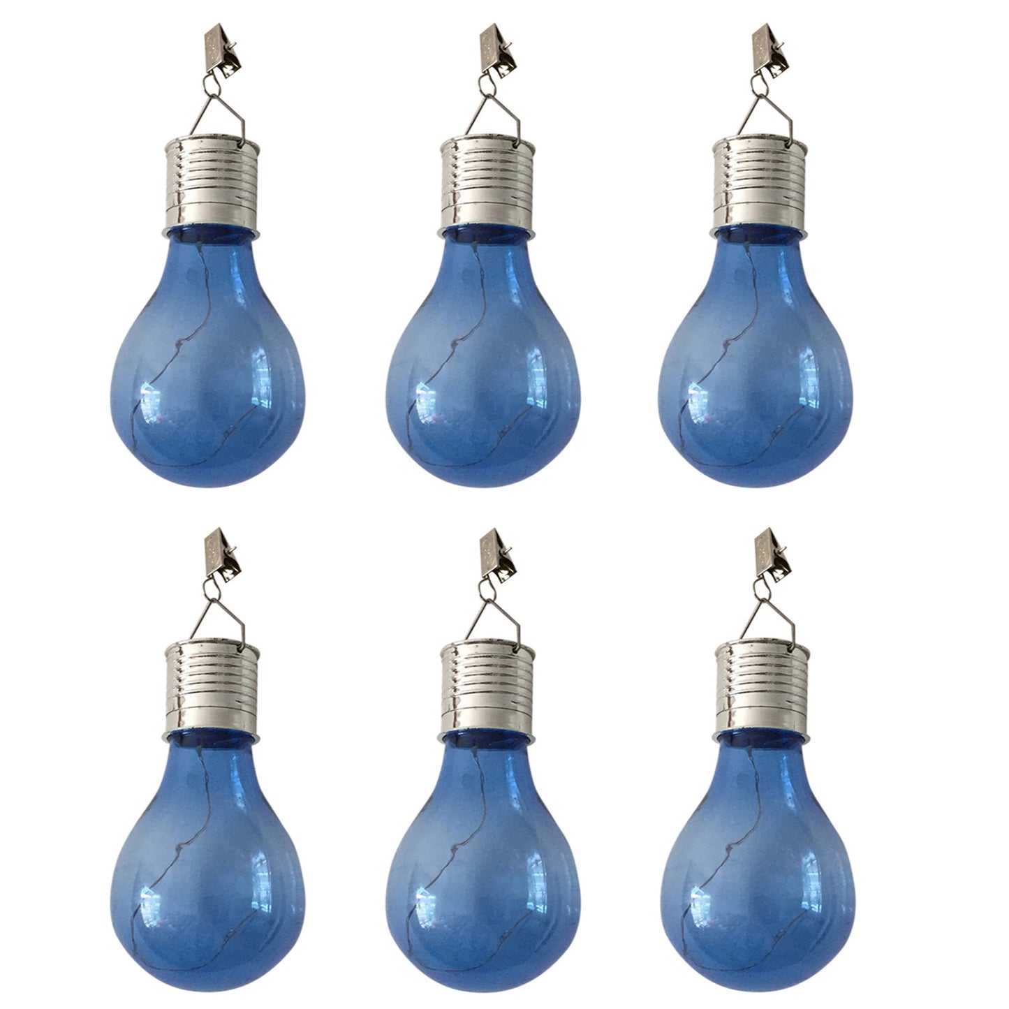 6pcs Outdoor Solar Powered LED Light Bulb Garden Yard Hanging Lamp