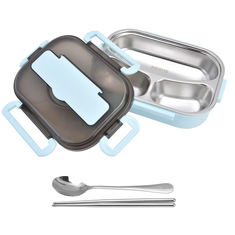 304 Stainless Steel Insulated Bento Lunch Box with 3-Compartments