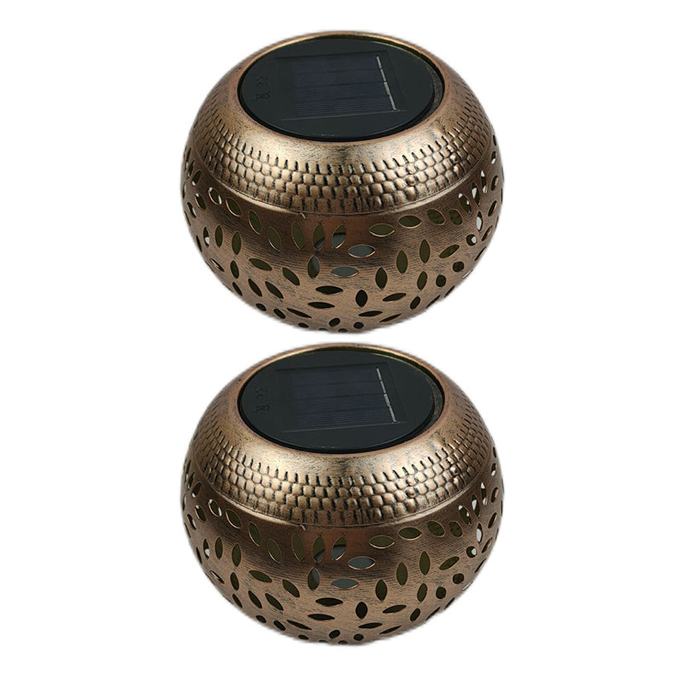 2Pcs Hollowed Shadow Outdoor Solar Lamp