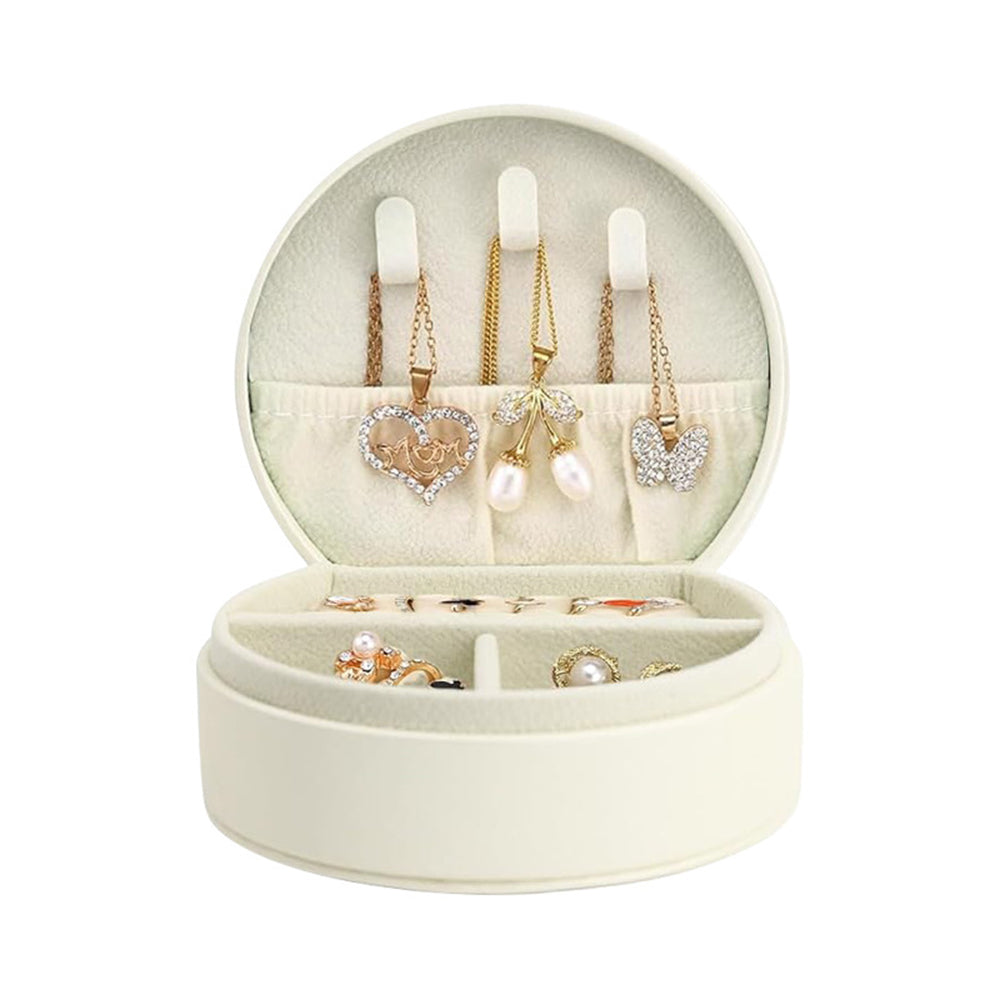 PU Leather Mini Travel Jewelry Storage Box for Earring Necklace