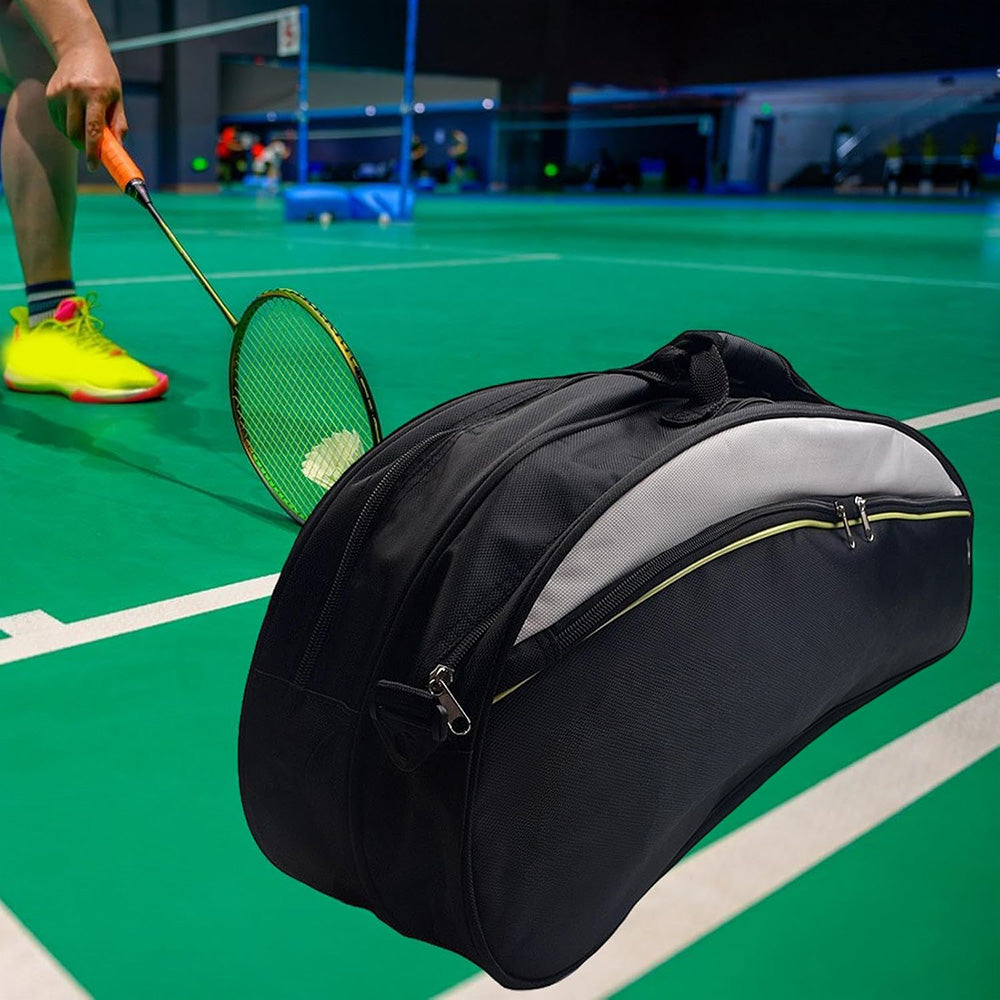 Badminton Bag for 4 to 6 Rackets with Shoe Compartment and Shoulder Strap