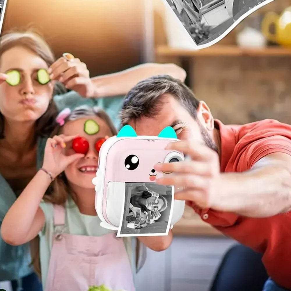 Kids Instant Print Camera with 2 Rolls Print Paper