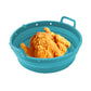 Reusable Foldable Round Silicone Air Fryer Baking Tray with Handles