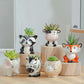 6pcs Cute Animal Shaped Plant Succulent Pots