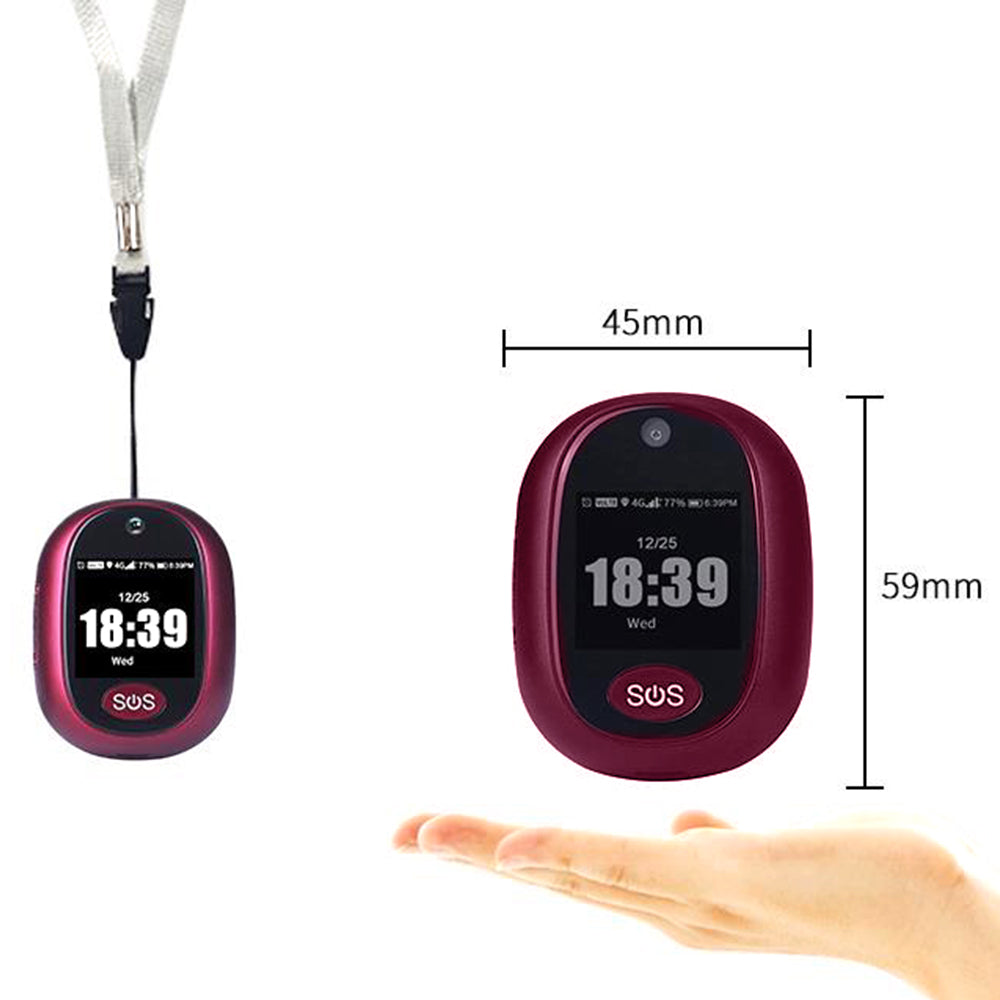 4G Personal Real-Time SOS Tracker for Kids and Elderly with Lanyard
