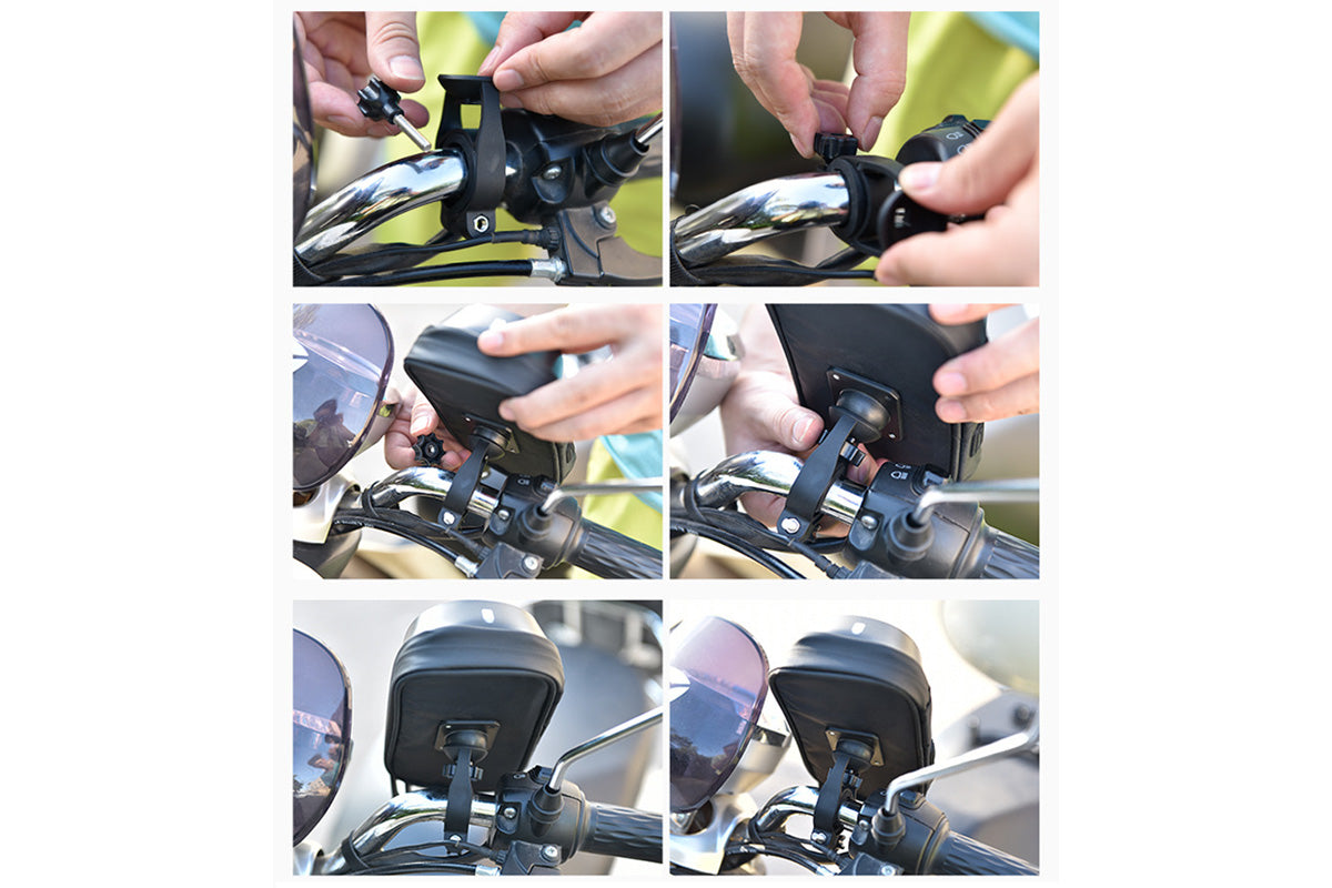 2pcs Waterproof Touch Screen Bike Phone Holder Fully Enclosed Handlebar Phone Mount
