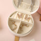PU Leather Mini Travel Jewelry Storage Box for Earring Necklace