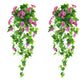 2Pcs Artificial Morning Glory Vine Hanging Plant for Wall Decor