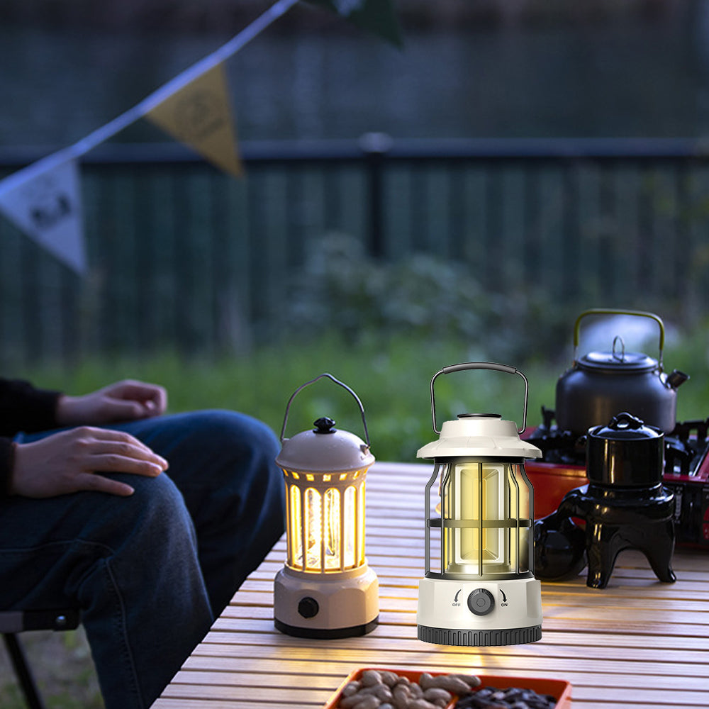 Retro Tent Camping Lantern LED Lantern Outdoor Portable Rechargeable Night Lamp