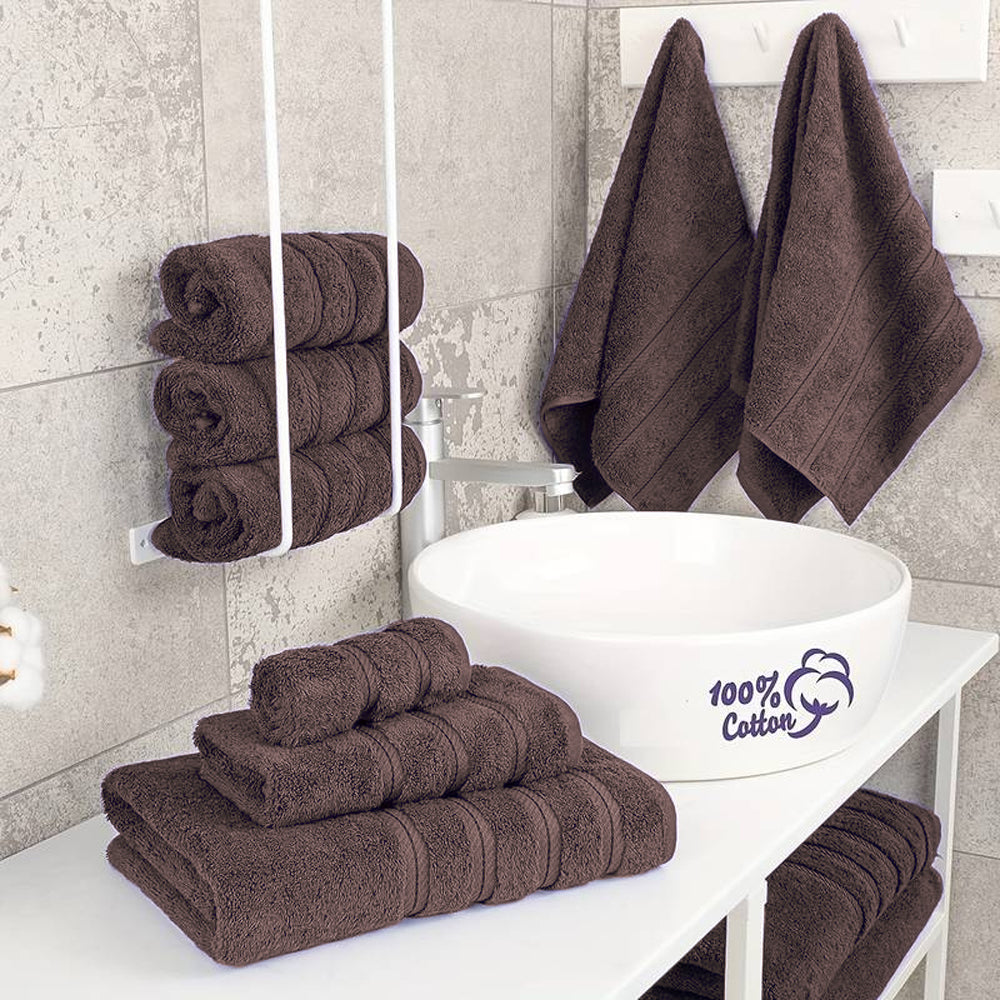 6-Piece Set Pure Cotton Soft Absorbent Bath Towels for Bathroom