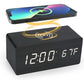 Wooden Digital Alarm Clock with Wireless Charger
