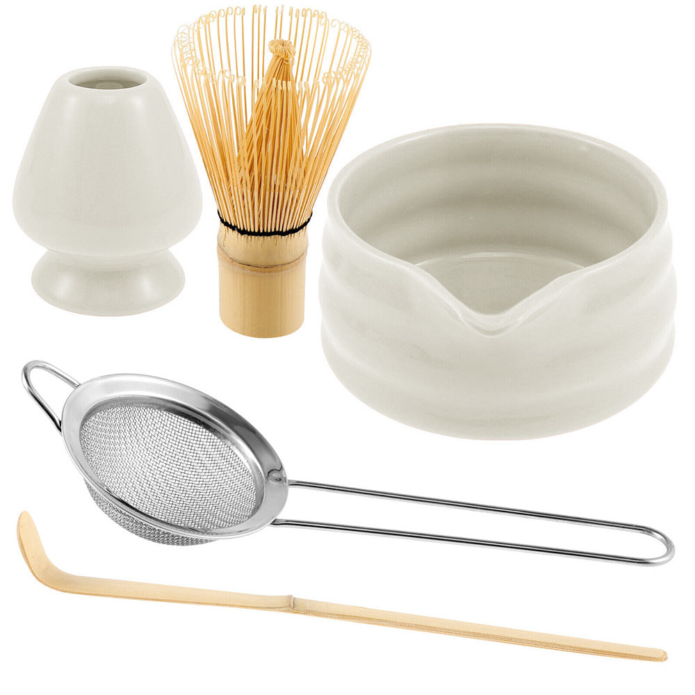 Matcha Whisk Set 5PCS Ceramic Matcha Kit Matcha Bowl With Spout Matcha
