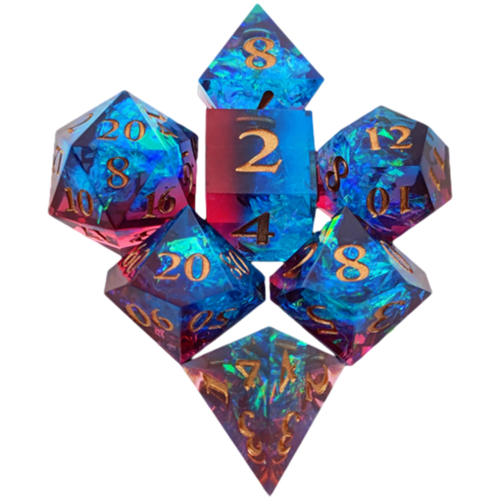 Enchanted Starlight 7 Dice Precision Edged Set for RPG DND Tabletop Game