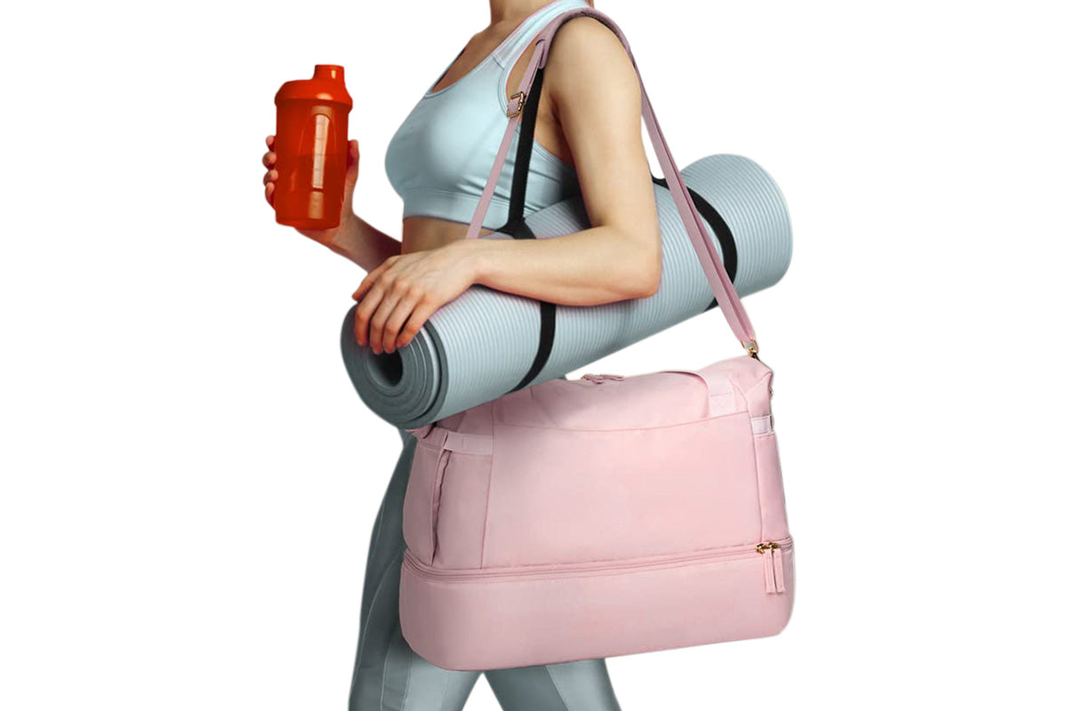 37L Women Fitness Travel Bag Waterproof Pocket USB Charging Carry On Overnight Bag