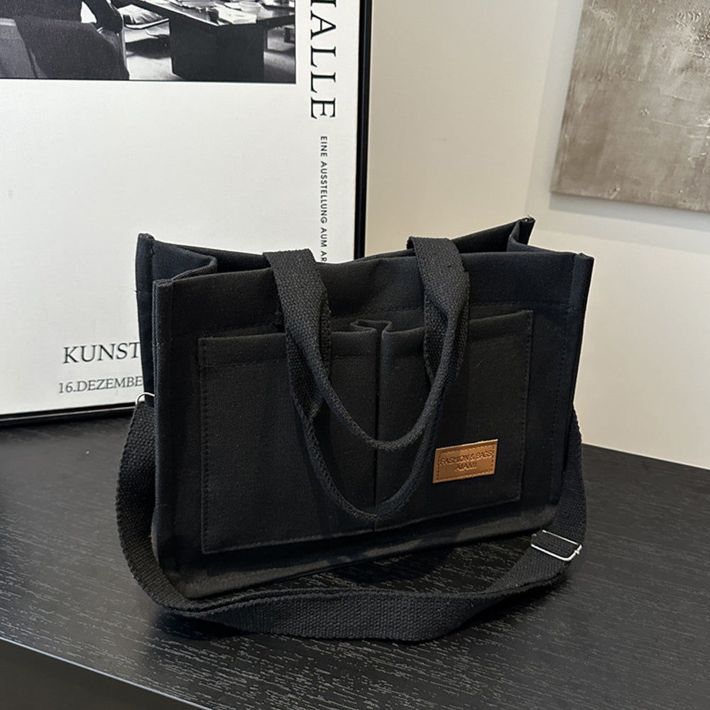 Large Canvas Tote Bag For Women With Compartments Crossbody Bag Purse Bag With Pockets
