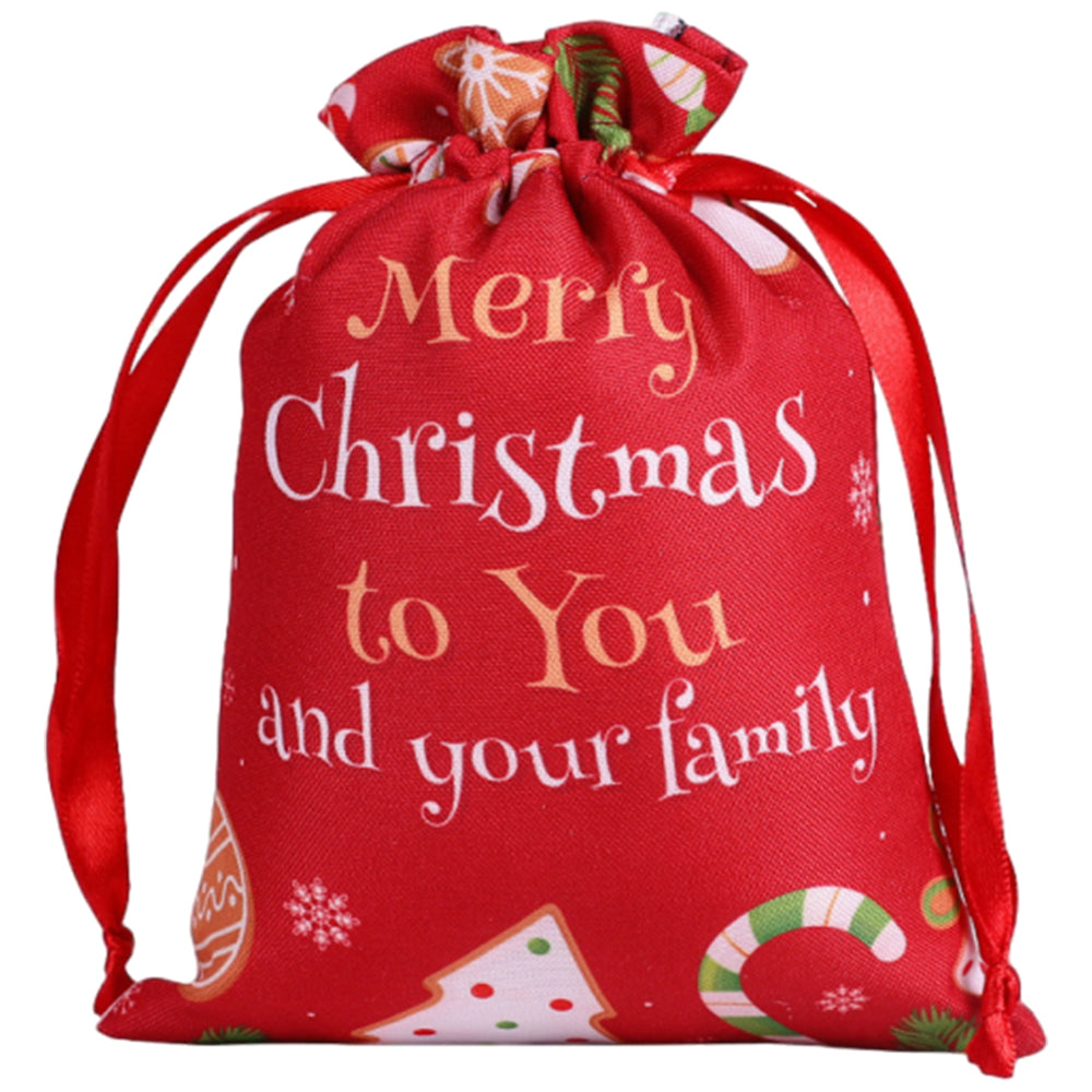 10Pcs 40x30CM Christmas Drawstring Bags Extra Large Christmas Sack Holiday Wrapping Sacks