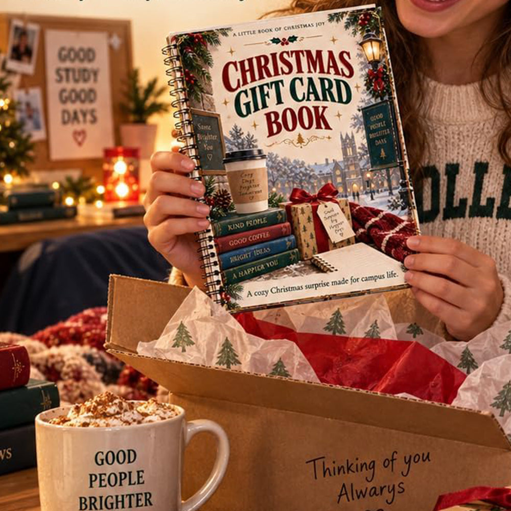 DIY Christmas Gift Card Book with Spiral Binding and Handwritten Notes