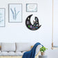Wooden Shelf Halloween Crystal Display Shelf Decor-Cat in the Moon