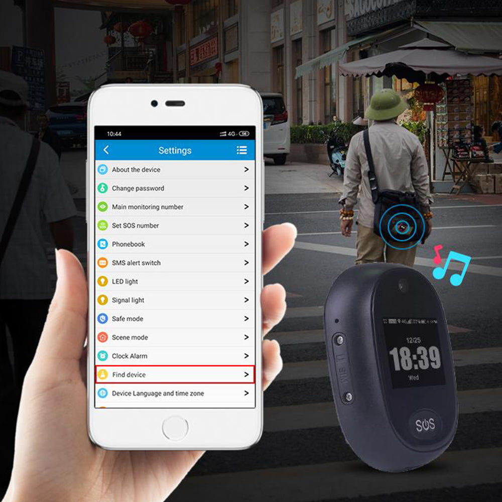 4G Personal Real-Time SOS Tracker for Kids and Elderly with Lanyard