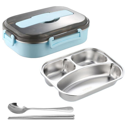 304 Stainless Steel Insulated Bento Lunch Box with 3-Compartments