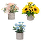3Pcs Mini Potted Artificial Plastic Green Plants
